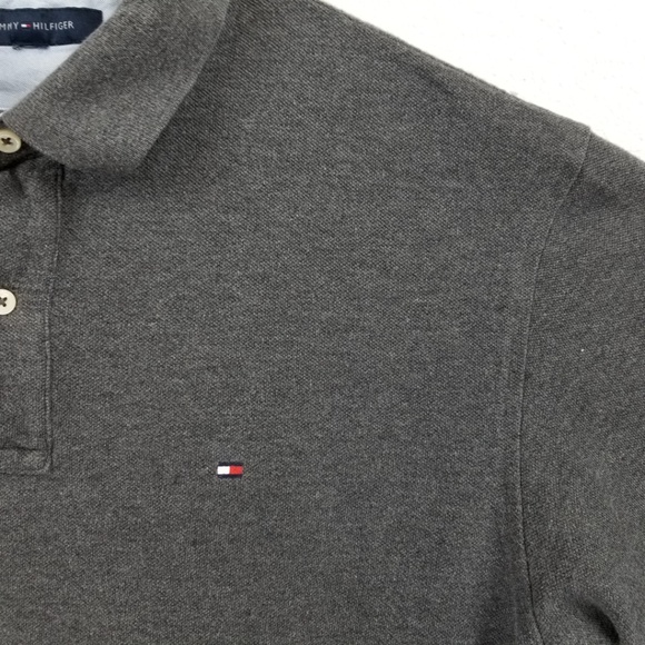 TOMMY HILFIGER Men's Large Polo Shirt - Gray - Picture 2 of 7